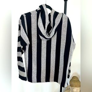 Stripped pull over. Very warm and cozy.